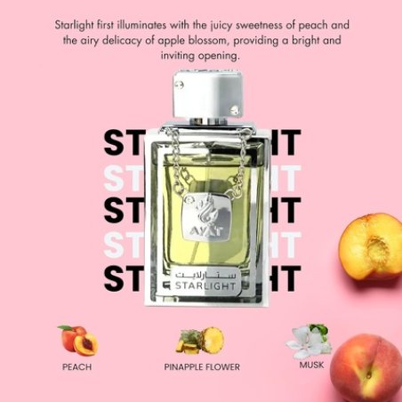 Ayat Perfumes Starlight Unisex Fragrance Luxury Dubai-Inspired Perfume Diamond Series Exotic Peach Apple Blossom