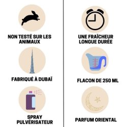 AYAT Perfumes Perfumed Mist 250ml Body Mist with Oriental Scents Arabian Fragrance for Men and Women - Musk Tahara