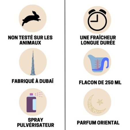 AYAT Perfumes Perfumed Mist 250ml Body Mist with Oriental Scents Arabian Fragrance for Men and Women - Musk Tahara