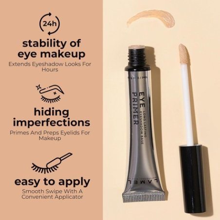 Lamel Insta Eyeshadows Base Universal Colours Clear Waterproof Vegan Cruelty-Free Long-Lasting Wear 10ml Beige