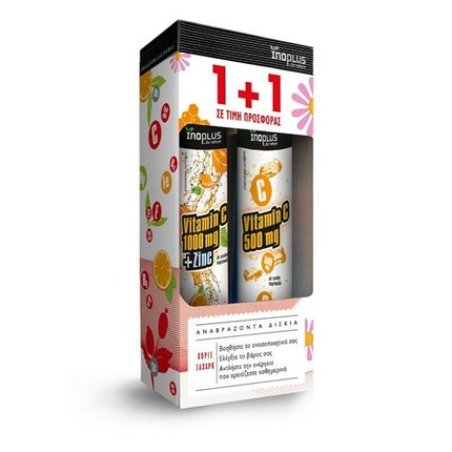 Inoplus Promo Vitamin C 1000mg Zinc & Vitamin C 500mg - 2x20 Tablets, Buy 1 Get 1 Free