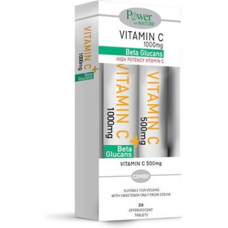 Power Health Power Of Nature Vitamin C 1000mg With Stevia - 20 Effervescent Tablets, Bonus Vitamin C 500mg - 20