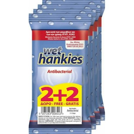 Mega Wet Hankies Clean Protect Antibacterial - 60 Pieces