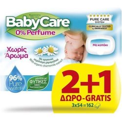 Babycare Baby Wipes 0 Perfume With Lid - 162 Pieces