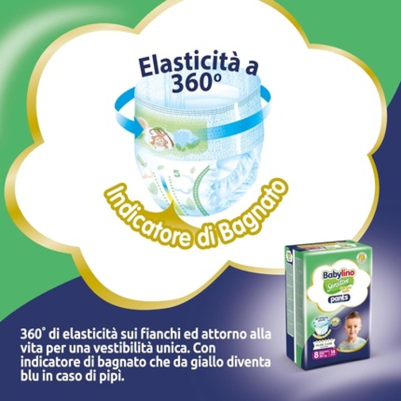 Babylino Sensitive Cotton Soft Diapers Pants Size 8 XXL 14 Pieces