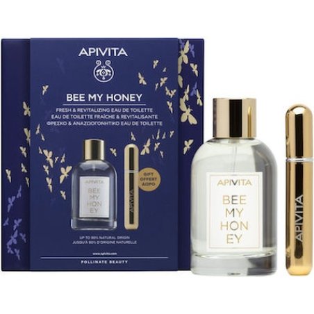 Apivita Set Bee My Honey Eau De Toilette 100ml With Gift Refillable Perfume Spray 8ml