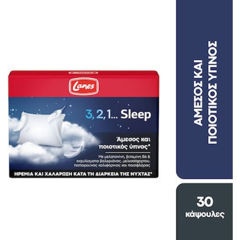 Lanes 3 2 1 Sleep Dietary Supplement With Melatonin - 30 Capsules
