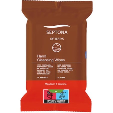 Septona Senses Wet Wipes - Mandarin Jasmine, 15 Pieces