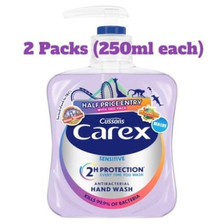 Carex Sensitive Antibacterial Liquid Hand Wash Pump 250ml