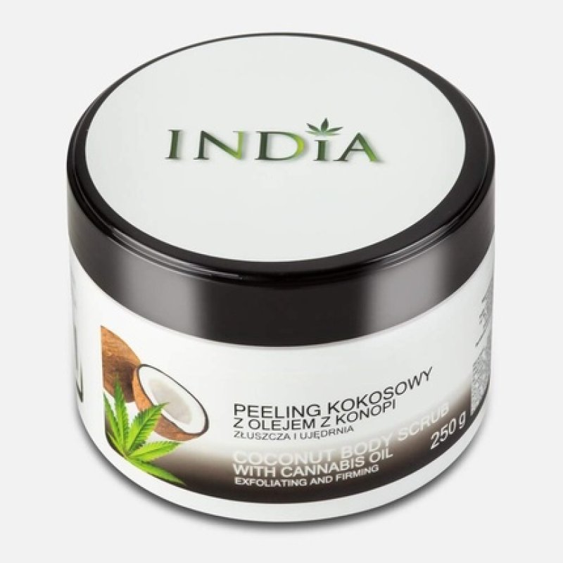 INDIA Coconut Scrub with Hemp Oil, Coconut Oil, and Sweet Almond Oil 250ml