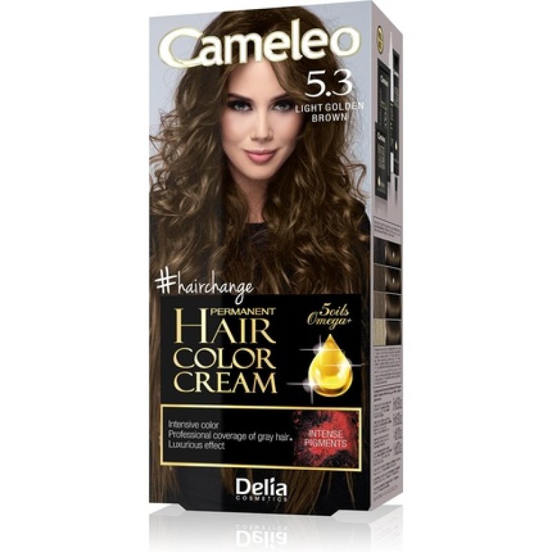 Cameleo Permanent Hair Colour Cream Light Golden Brown Intensive Color & Protection 5 Oils Omega Plus Acids