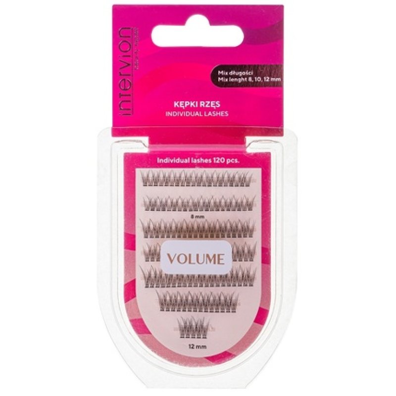 Inter-Vion Artificial Eyelashes In Clusters 8/10/12 - 120 Pieces