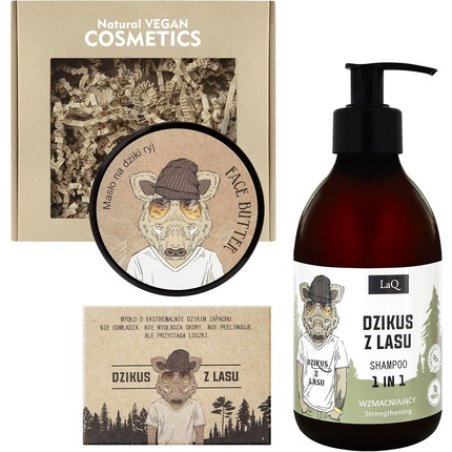 LaQ Wild Boar Men's Gift Set Shampoo 300ml, Butter 50ml, Soap Bar 85g