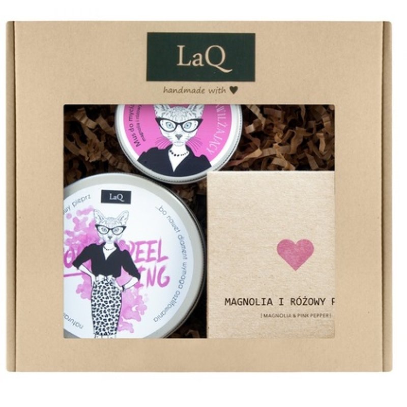Kicia Magnolia Cleansing Peeling Set 200ml Body Butter 200ml Facial Cleansing Mousse 100ml