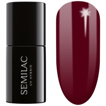 Semilac UV Nail Polish Burgundy Red 404 Black Beans Muffin 7ml - Colorful and Long-Lasting Nail Polish for Intensive