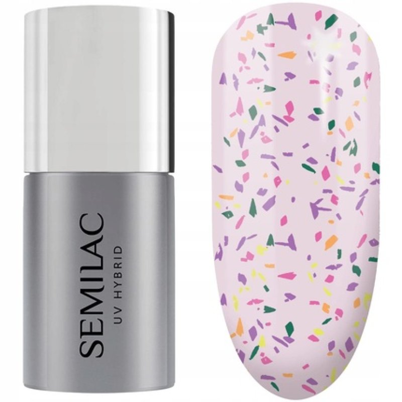 Semilac UV Nail Polish Top No Wipe Matte Violet Galaxy 7ml