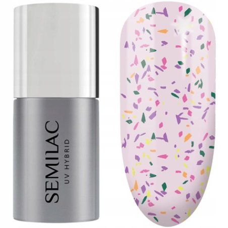 Semilac UV Nail Polish Top No Wipe Matte Violet Galaxy 7ml