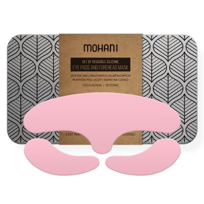 Mohani Reusable Silicone Eye Pads And Forehead Mask Pink 2 Pieces
