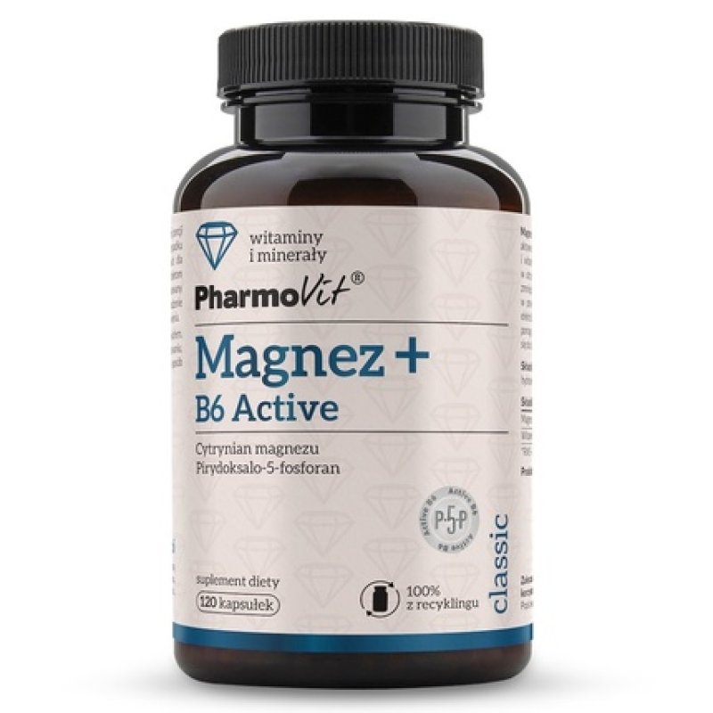 Pharmovit Magnesium B6 Active Dietary Supplement 120 Capsules