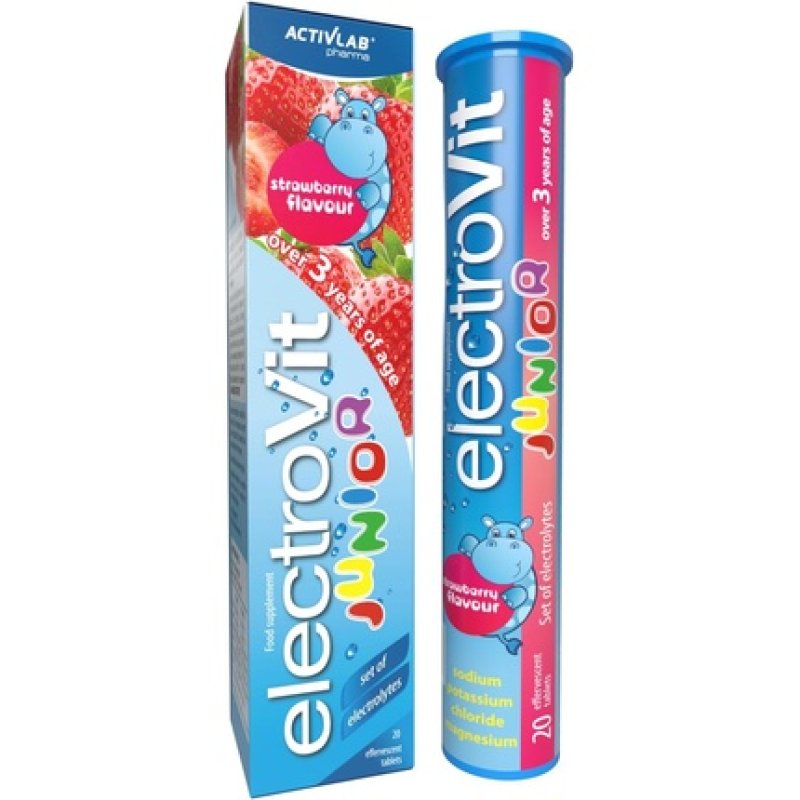 Activlab ElectroVit Junior High Quality Children's Dietary Supplement with Strawberry Flavor and Magnesium Citrate