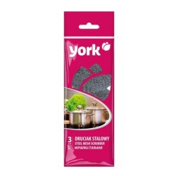 York Crystal Steel Mesh Scrubber 3 Pcs - Pack of 3