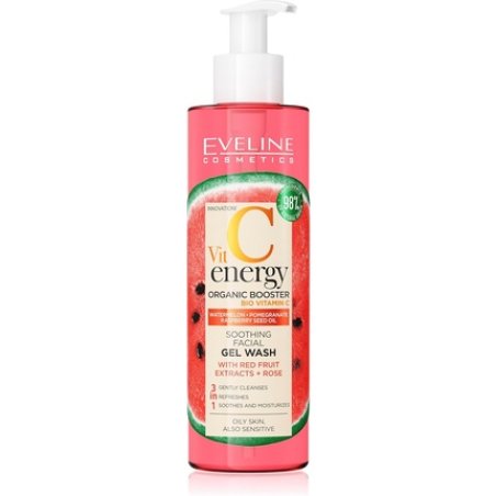 Eveline Vit C Energy Organic Booster Soothing Face Wash Gel-Oil with Red Fruit