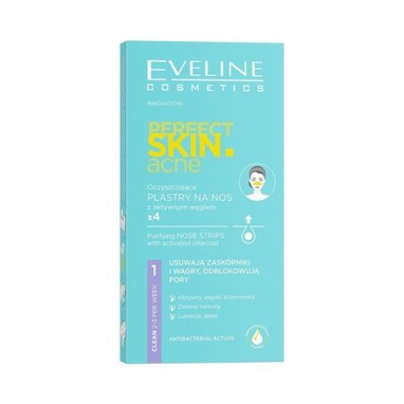 Eveline Cosmetics Perfect Skin Acne Deep Cleansing Nose Strips with Activated Charcoal