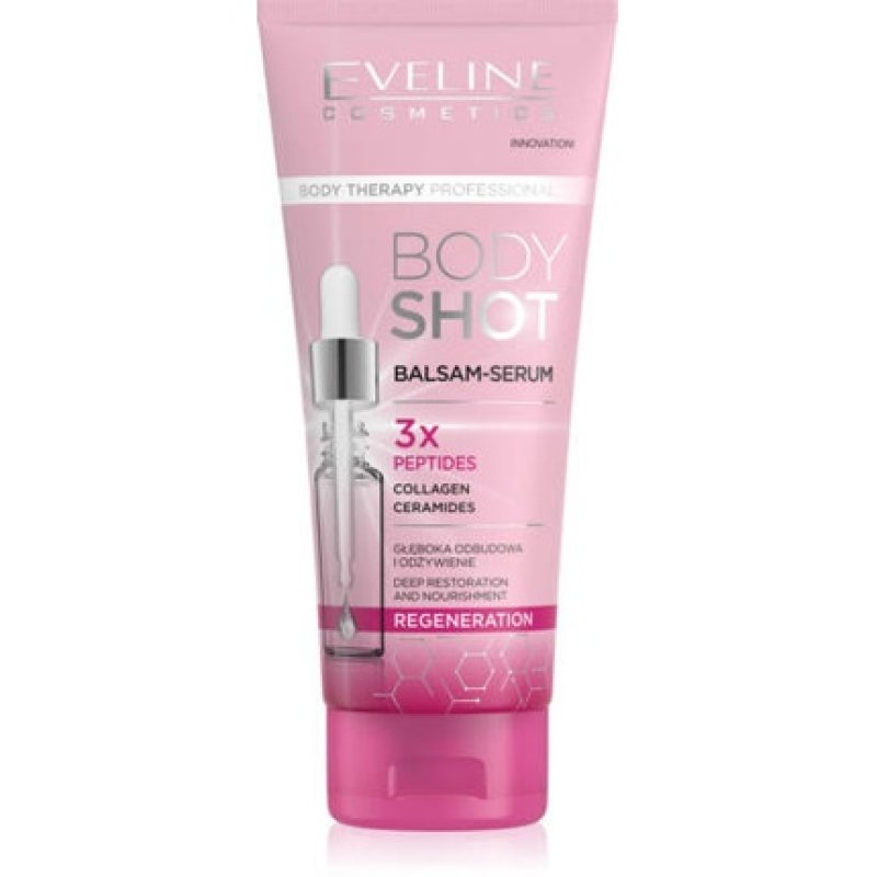 Eveline Body Shot Regenerating Balm Serum with Peptides Collagen Ceramides 200ml - Pack of 3