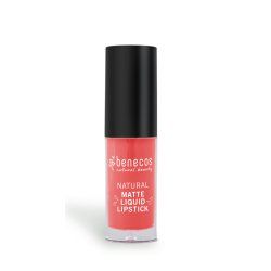 Benecos Organic Cosmetics Matte Liquid Lipstick Highly Pigmented with Carnauba Wax Talc-Free Vegan Coral Kiss