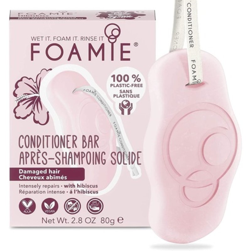 Balsam solid pentru par Foamie Hibiscus, Par Deteriorat, 80gr