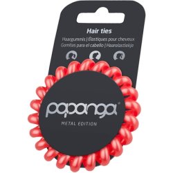 Papanga Metal Edition Spiral Hair Elastics Size Big, Colour: Metallic Coral