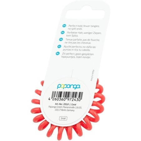 Original Papanga® Spiral Hairbands, Classic Edition, Size: Small, Colour: Coral