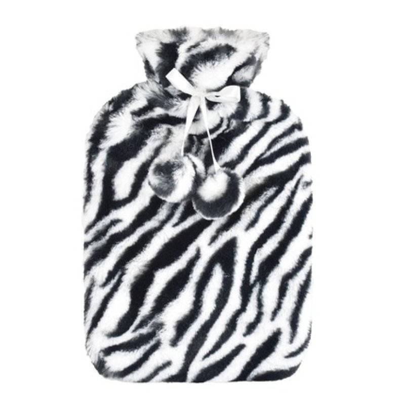 Ks Brands Plush Hot Water Bottle 2 Litre Zebra