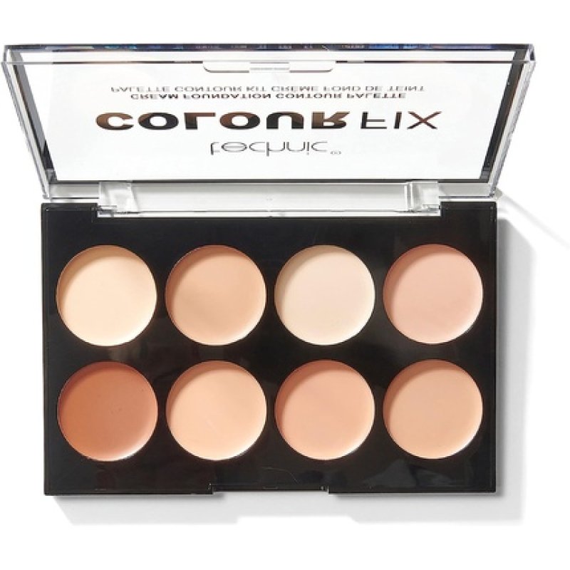 Technic Colour Fix Cream Foundation Contour Makeup Palette with 8 Shades - Conceal, Shape, and Define