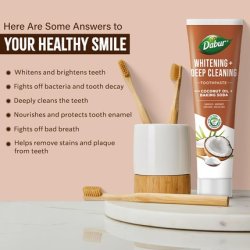 Dabur Organic Coconut Oil Baking Soda Toothpaste 100ml Teeth Whitening