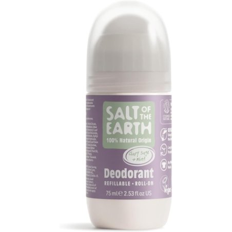 Salt Of The Earth Refillable Natural Deodorant Roll On Clary Sage & Mint