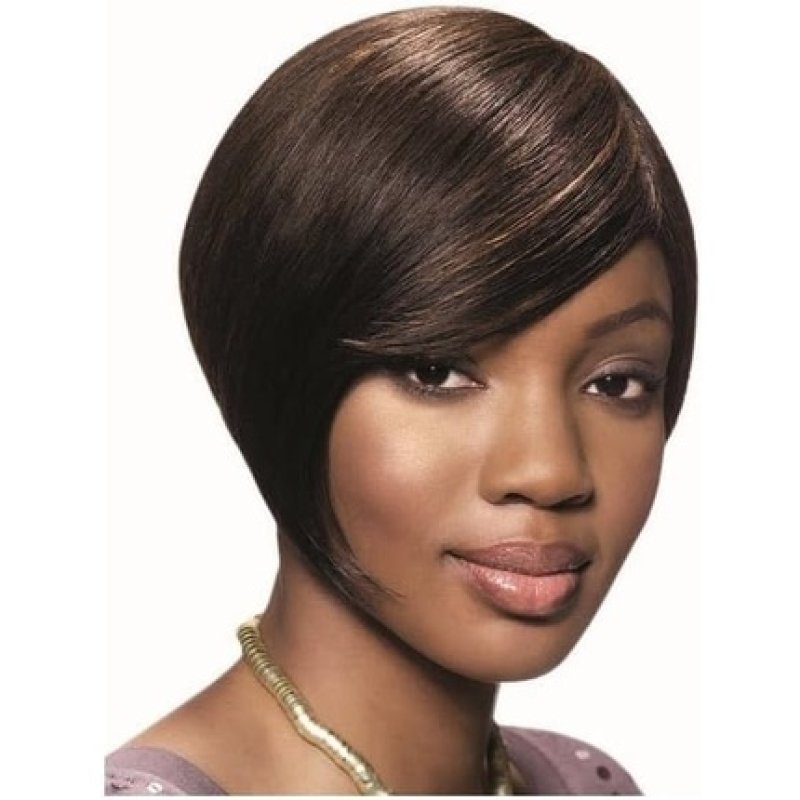 Sleek Chic Human Hair Wig 1B Off Black
