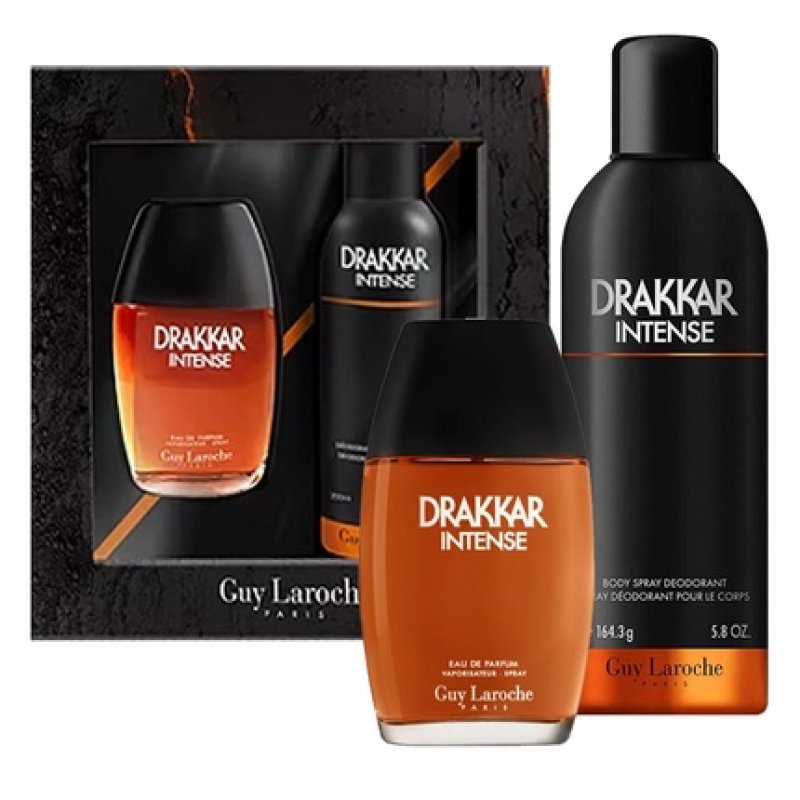 Guy Laroche Drakkar Noir Intense Eau De Parfum For Men 100 Ml And Drakkar Noir Intense Body Spray 200 Ml