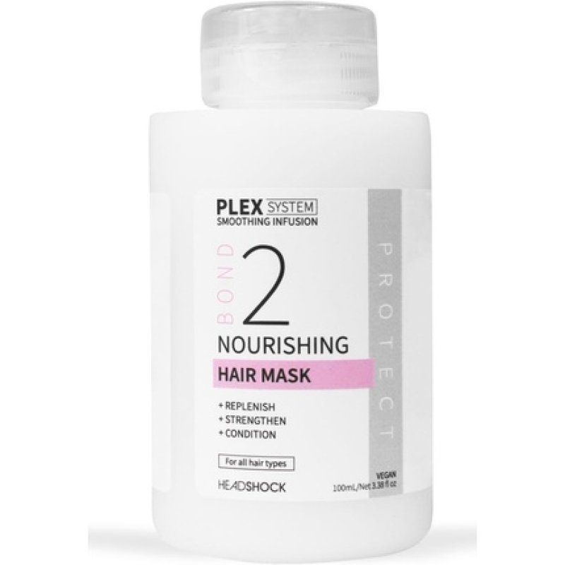 Headshock Plex System Smoothing Infusion Nourishing Rebuilding Restoring Hair Mask No.2 100ml with Jojoba Oil Avena