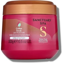 Sanctuary Spa Ruby Oud Coffee Scrub No Mineral Oil Cruelty Free and Vegan Exfoliating Body Exfoliator 300ml