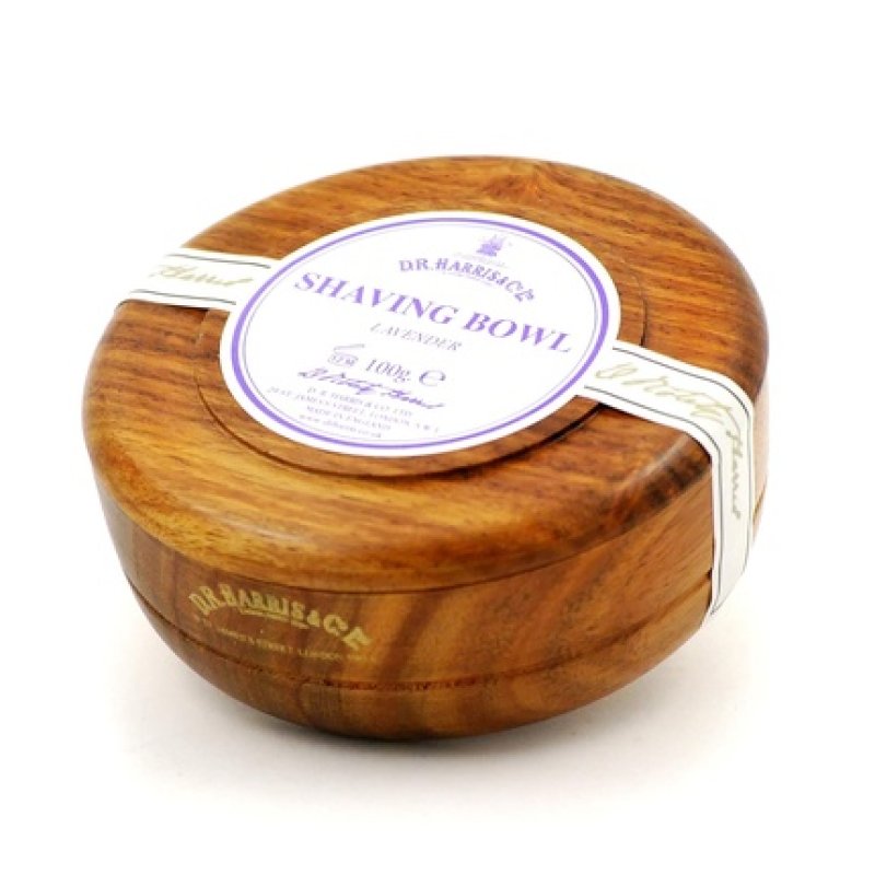 Dr Harris Lavender Shaving Soap in a Wooden Jar 100g
