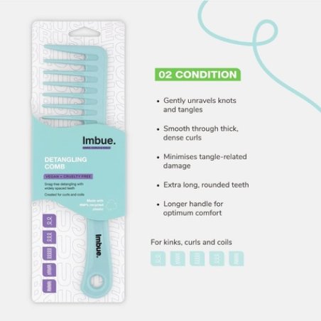 Imbue Detangling Comb Hairbrush for Wet or Dry Fine Curly Thick Afro Hair Green