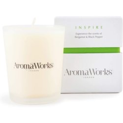 Aromaworks - Inspire Candle - Bergamot And Black Pepper - Soy Wax - Essential