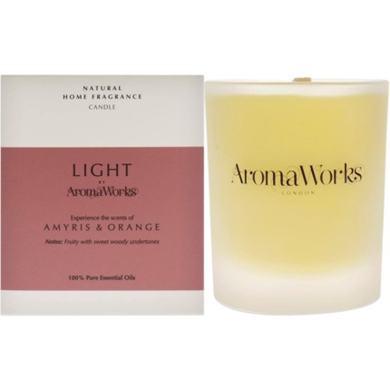 Aromaworks Light 30cl Candle Amyris & Orange Medium