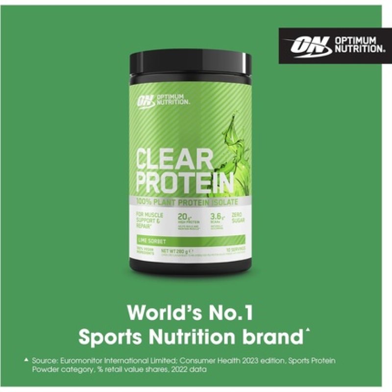 Optimum Nutrition Clear Protein 100% Plant Protein Isolate Lime Sorbet