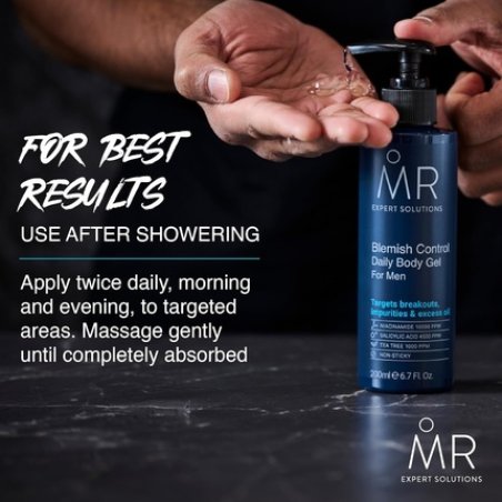 Mr Expert Solutions Blemish Control Daily Body Gel for Men - Back Acne Treatment