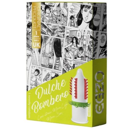 Dulche Bombero Condom With Pleasurable Spikes And Protrusions Medium 1 Piece