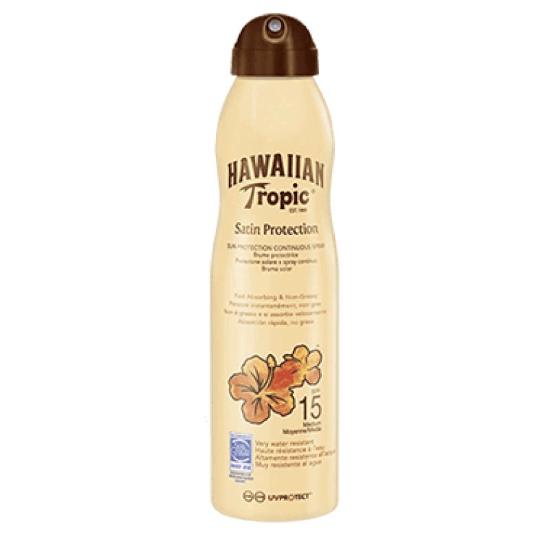Hawaiian Tropic Satin Protection Brumes Transparentes SPF 15, 180 ml