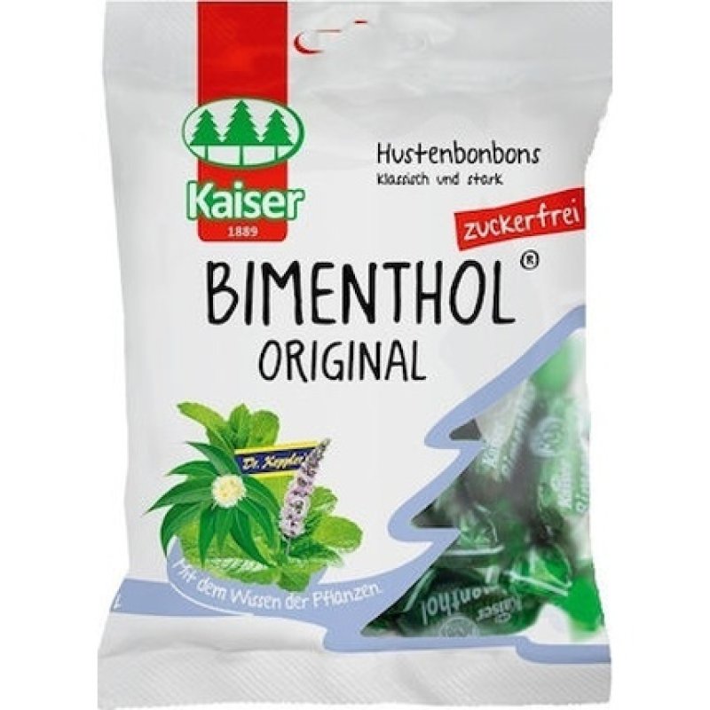 Kaiser Bimenthol Cough Drops With Mint And Eucalyptus - Sugar Free, 75 Grams