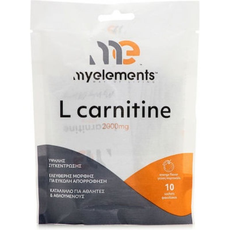 My Elements L-Carnitine 2000mg Dietary Supplement With Orange Flavor - 10 Sachets